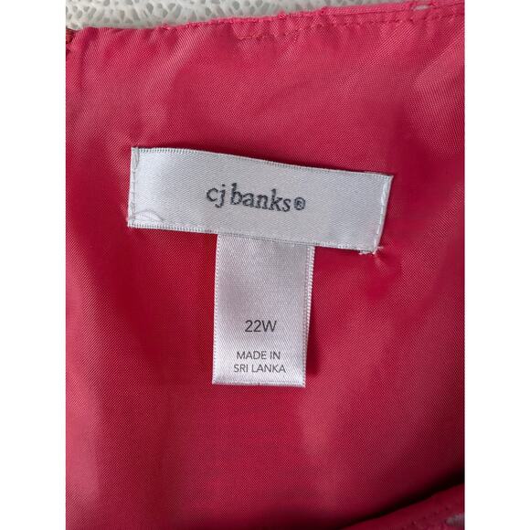 CJ Banks Women's Cap Sleeve Pink Dress Size 22W Event Spring Career Fit & Flare‎ - Picture 6 of 6